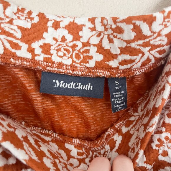 ModCloth Ready, Rosette, Go! Tank Top & A-Line Skirt Set in Orange Floral (S) - Picture 10 of 10